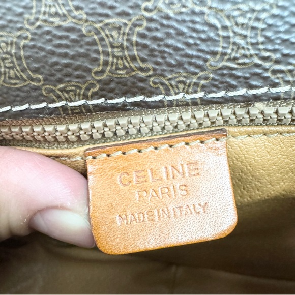 Celine Macadam Elegant Brown Leather Crossbody Bag - Picture 6 of 16